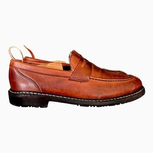 Allen Edmonds Brown Leather Penny Loafers Lug Sole Mens 8.5 D 0991 Made in USA